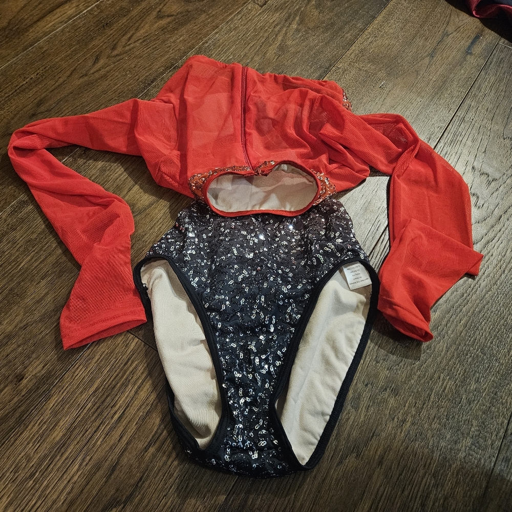 WEISSMAN Dance Leotard Elite Ombré Sequin  Cutout Costume Size XSA #SQ11113. 